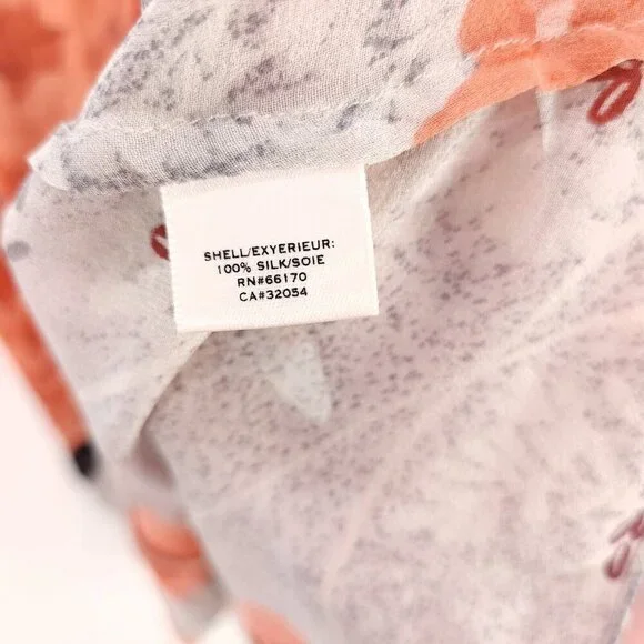 Moulinette Soeurs Anthropologie 100% Silk Dress Sheer Ruffle Floral Size 6 - Picture 6 of 14